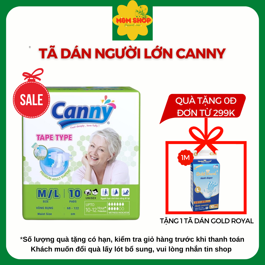 Combo 2 gói Tã bỉm dán người lớn Canny M/L 10 miếng