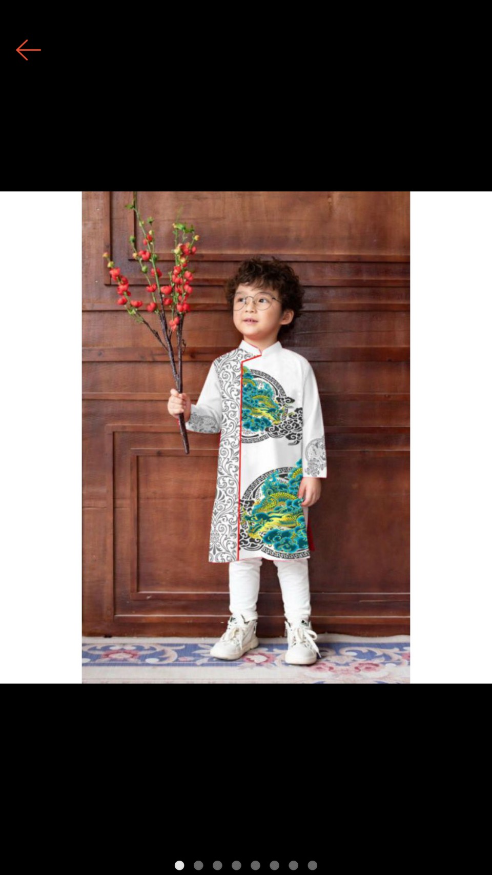 Áo dài bé trai chất gấm lụa
