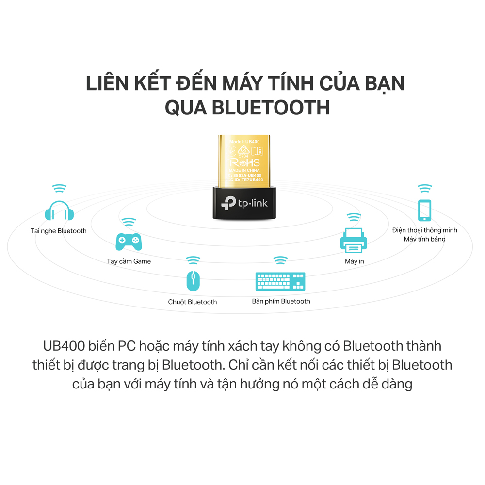 Bộ Chuyển Đổi Bluetooth TP-Link UB400 USB Nano Bluetooth 4.0 - Hãng phân phối chính thức