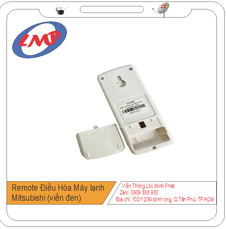 Remote Điều Hòa Máy lạnh Mitsubishi (viền đen)