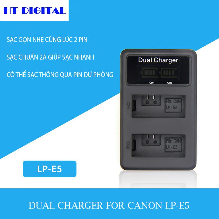 Sạc đôi pin Canon LP-E5 Dual Charger