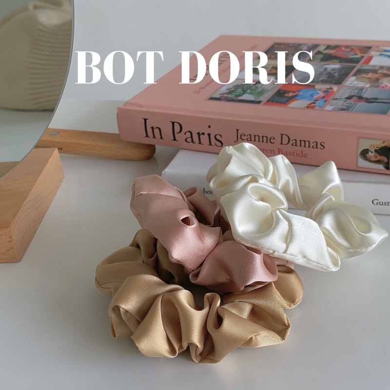 Cột tóc scrunchies lụa sang chảnh, phụ kiện thời trang phong cách Hàn quốc