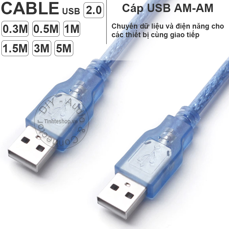 Dây USB 2.0 AM-AM 0.3M đến 5M - Cáp USB 2 đầu đực