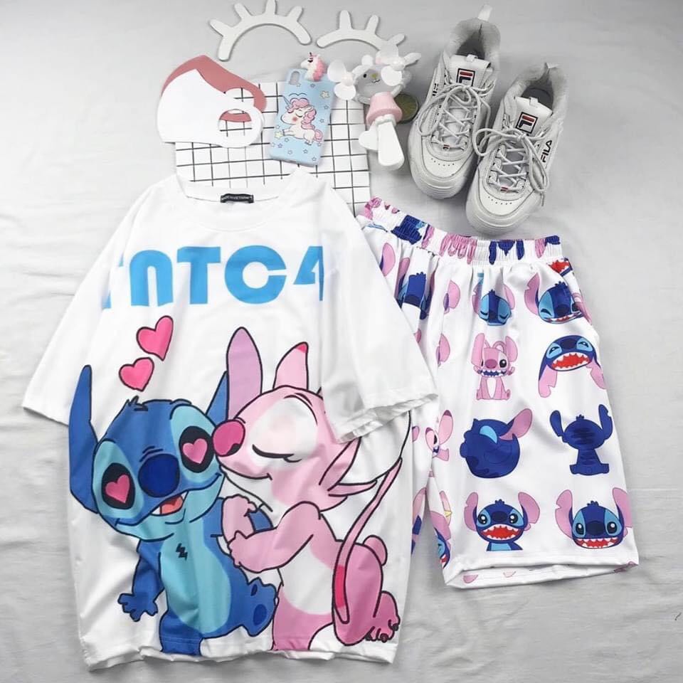 Sét bộ hoạt hình in hình pikachu hôn nhau cute lạc lối TTSLA0155