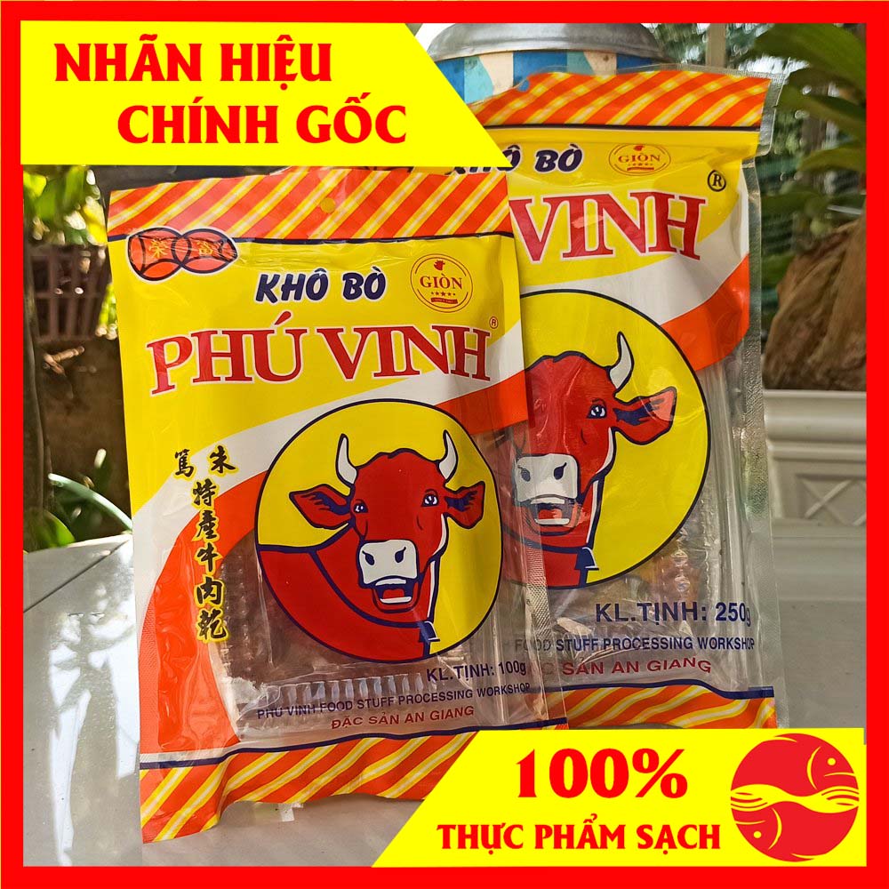 Khô bò Phú Vinh 250gr thơm ngon