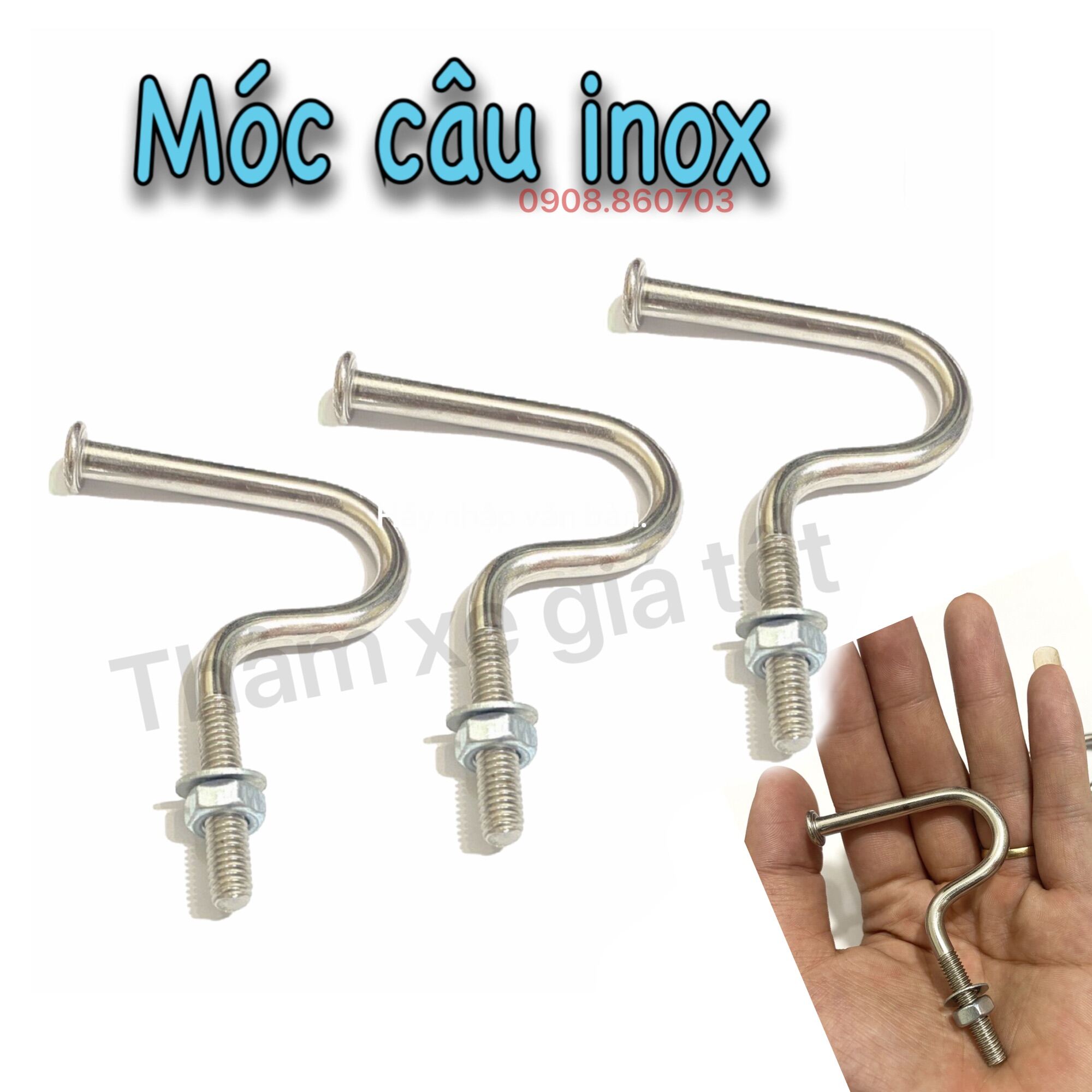 Móc inox, titan treo đồ xe máy titan cứng cáp