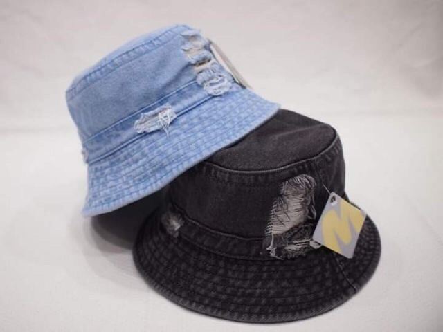 Nón / mũ tai bèo jeans trơn rách nam nữ