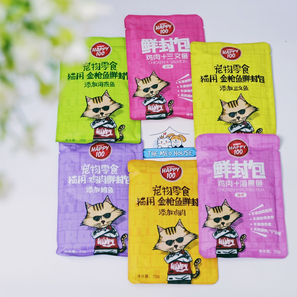 Pate Wanpy Happy100 Gói 70gr CHO CHÓ MÈO