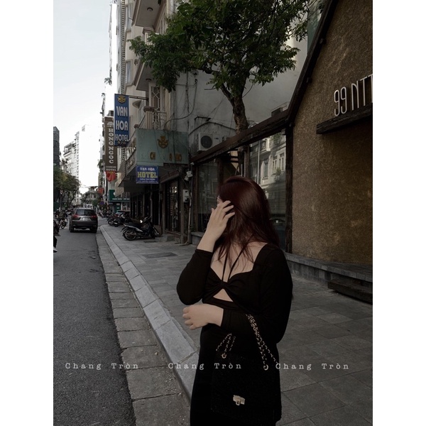 Đầm Body Cột Cổ Dài Bigsize - Chang tròn