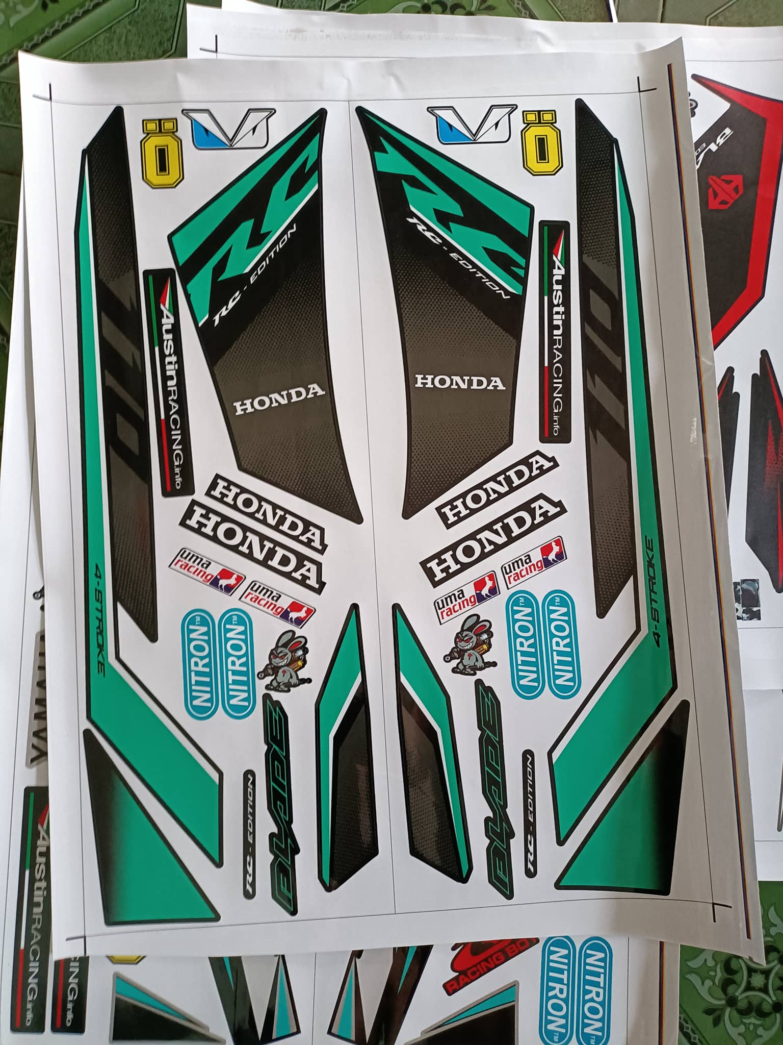 tem rời honda blade RC dán xe đen