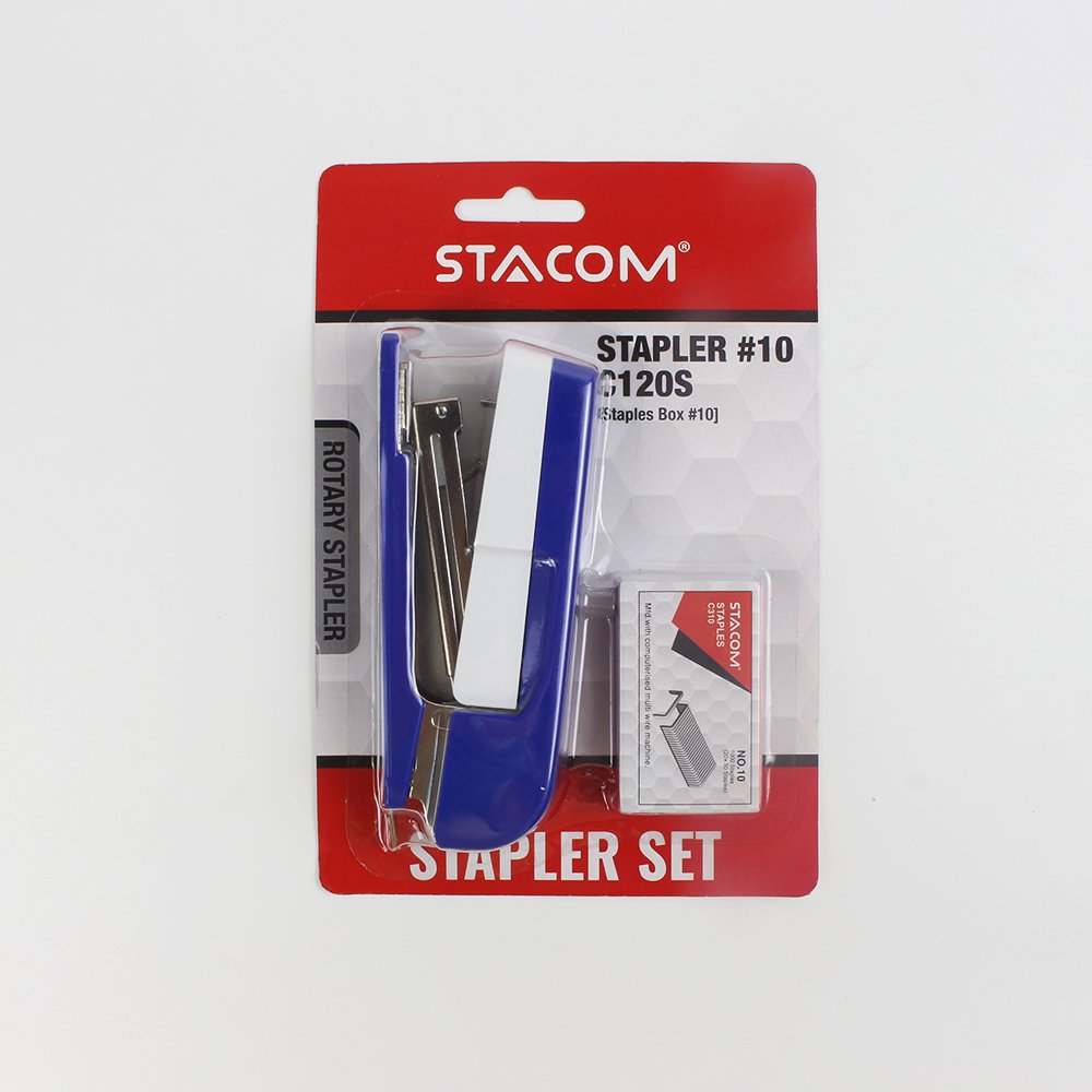 (Mua 1 Tặng 1 - Tặng 1 Hộp Kim Bấm) Bấm Kim Học Sinh Văn Phòng Stacom - Sử Dụng Kim Số 10, Có Thể Bấm Tối Đa 16 Tờ - Với Thiết Kế Xoay Chiều/Trợ Lực - Kiểu Dáng Đơn Giản, Chất Lượng Ưu Việt - C120S/C122S/C117