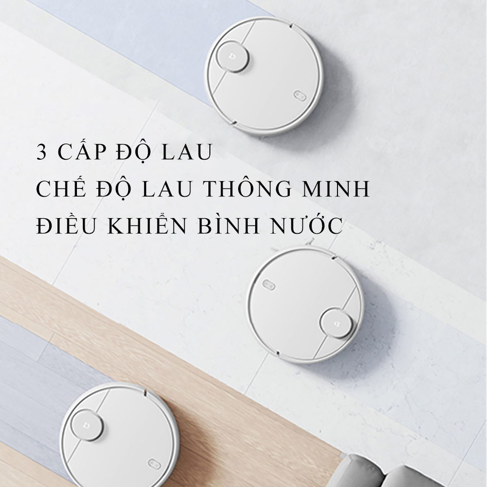 Robot hút bụi lau nhà Xiaomi đa năng, hút bụi và lau nhà cùng lúc, tự động quay về sạc khi hết pin, kết nối điện thoại, công suất cực lớn