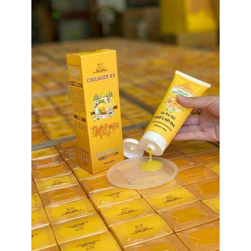 Sữa rửa mặt nghệ và mật ong collagen x3