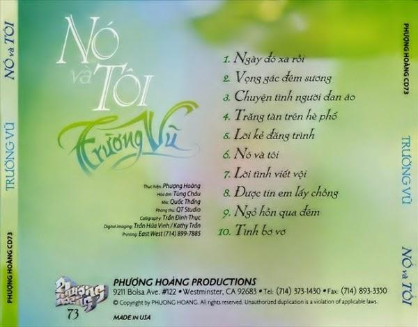 CD - NÓ VÀ TÔI  TRƯỜNG VŨ LOSSLESS