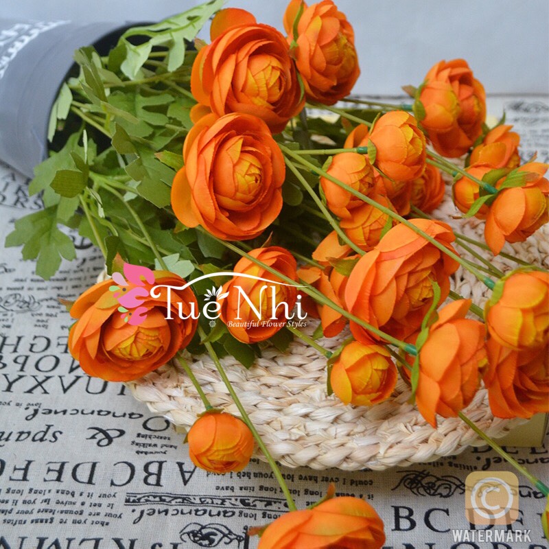 Cành Hoa Trà Mao Lương 4 Bông - Hoa Gỉa, Hoa Lụa.