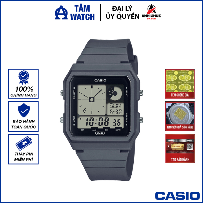 Đồng hồ nữ dây nhựa casio standard chính hãng anh khuê lf-20w-8a2df