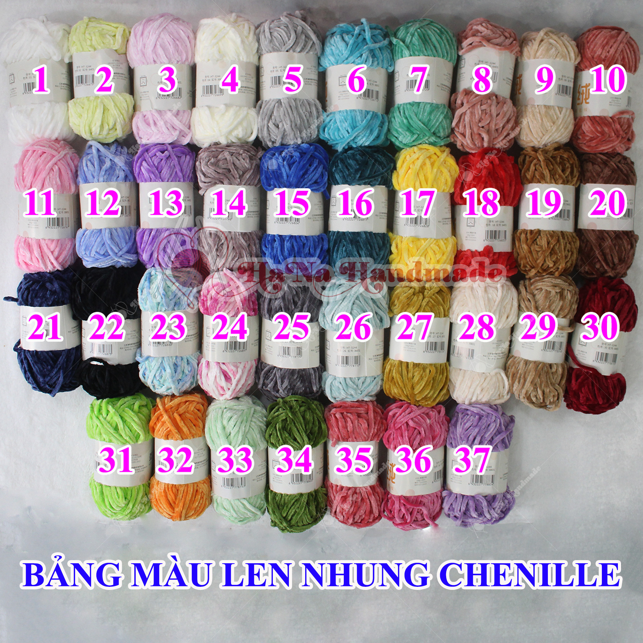 Len nhung Chenille cuộn 100g