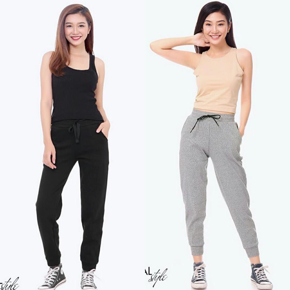 Quần Nữ Dễ Thương Jogger Len Tăm