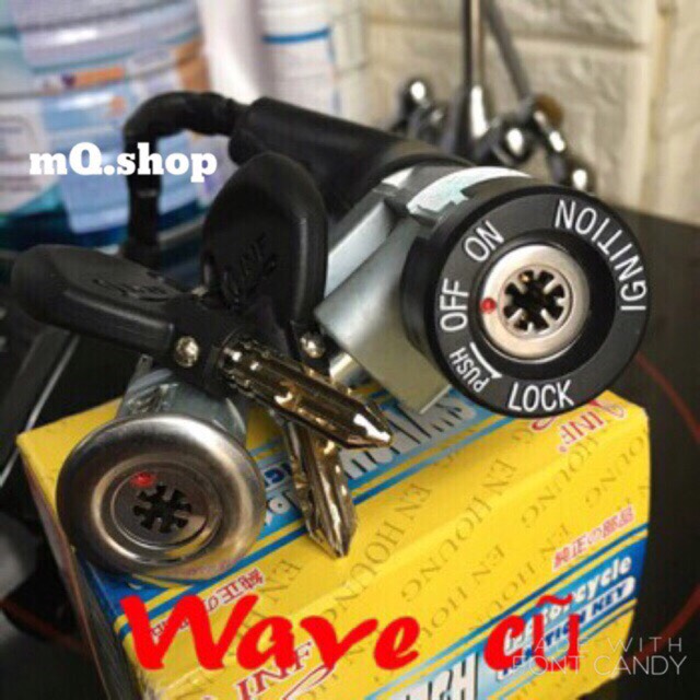 BỘ Ổ KHOÁ XE WAVE NHỎ 2006 TRỞ VỀ TRƯỚC (8 CẠNH ĐIỆN VÀ YÊN)