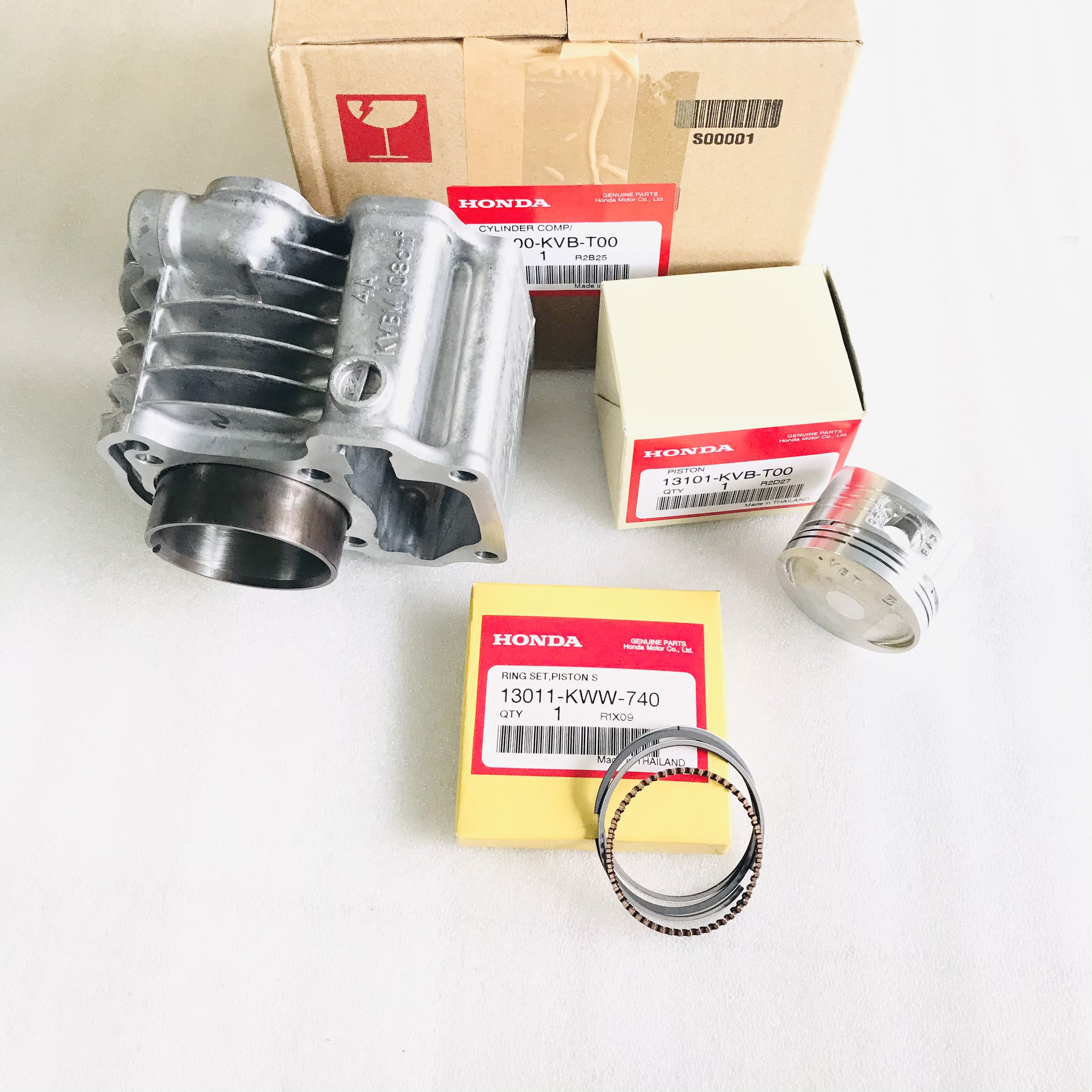 Nòng piston bạc ab 110 fi zin honda thái lan - 12100-kvb-t00/ 13011-kww-740/ 13101-kvb-t00