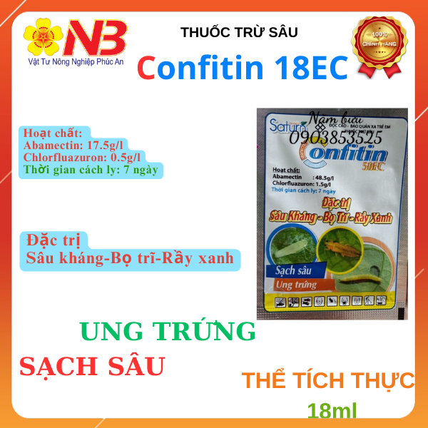 Confitin 18eC 18ml- Rầy xanh, sâu kháng, bọ trĩ- Năm bưu