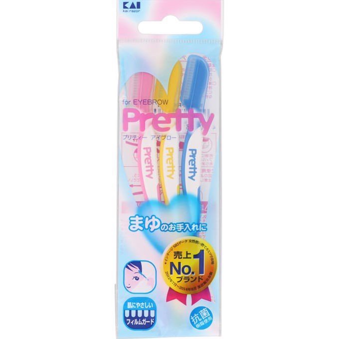 Set 3 dao cạo lông mày Pretty KAI Nhật Bản