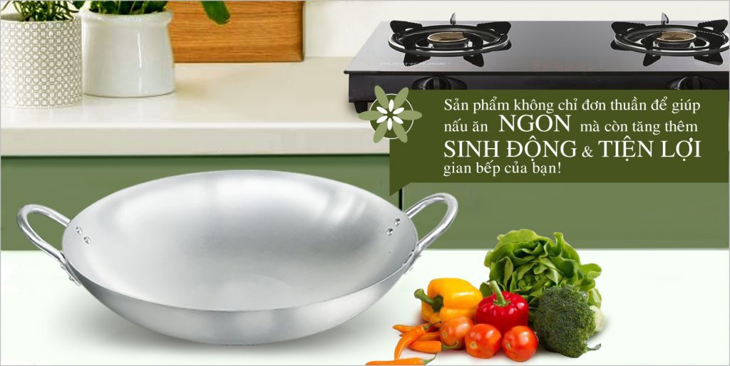 Chảo Nhôm Bầu Xi Kim Hằng (22cm;26cm;30cm;34cm;36cm;38cm;40cm;44cm;46cm;50cm)
