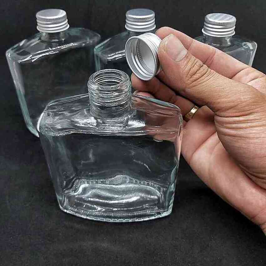 glass bottle 250ML – Flat Square design - 2 bottles