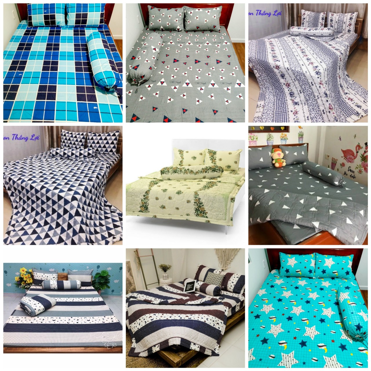 Bộ cotton thắng lợi 5 món có mền