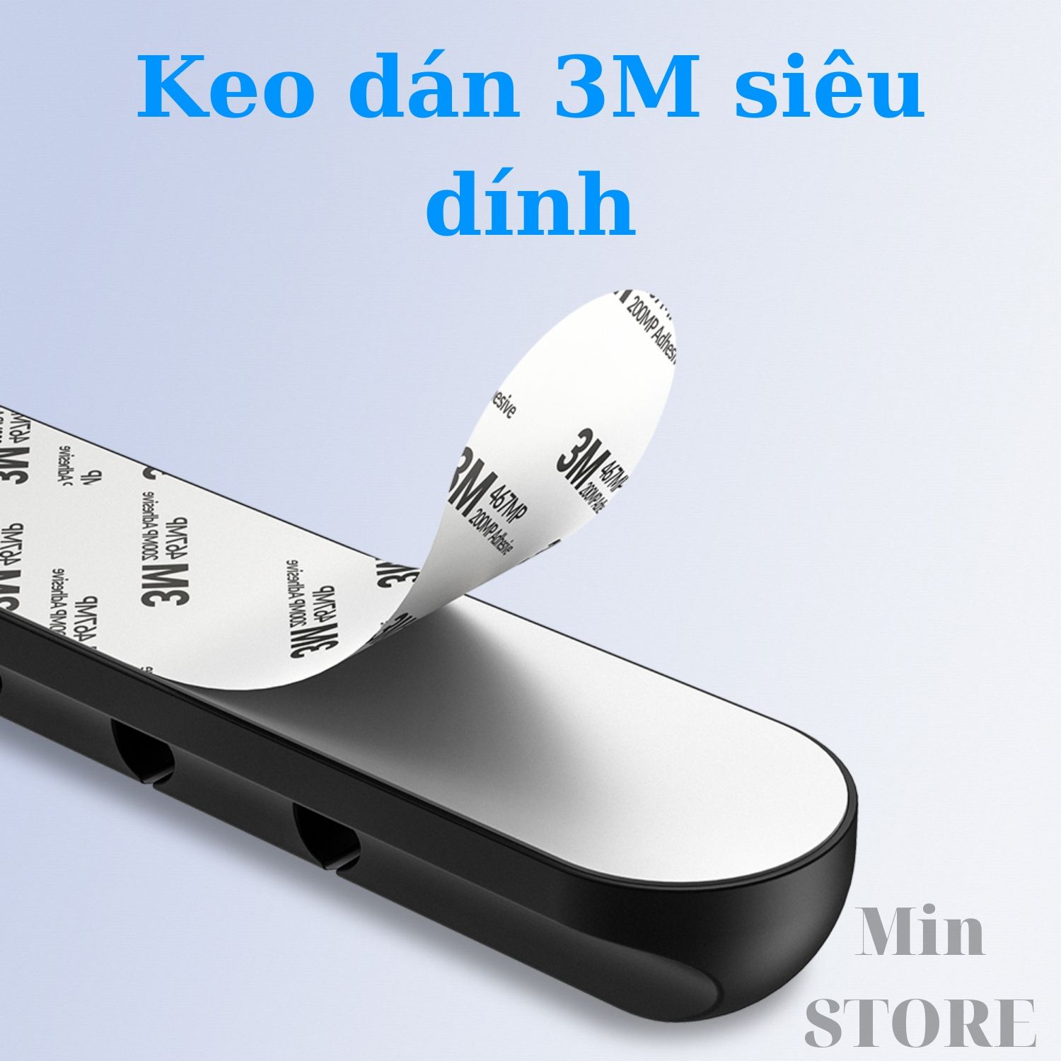 Đế đỡ cố định dây cáp sạc tai nghe dây điện dây chuột - 3 Size - Kèm miếng dán 3M - Min STORE