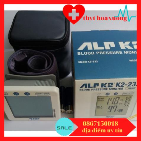 Máy đo huyết áp cổ tay alpk2 k2-233 make in japan