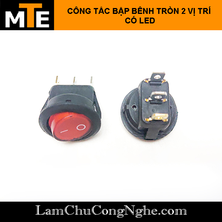 Công tắc bập bênh tròn 2 vị trí có LED KCD1