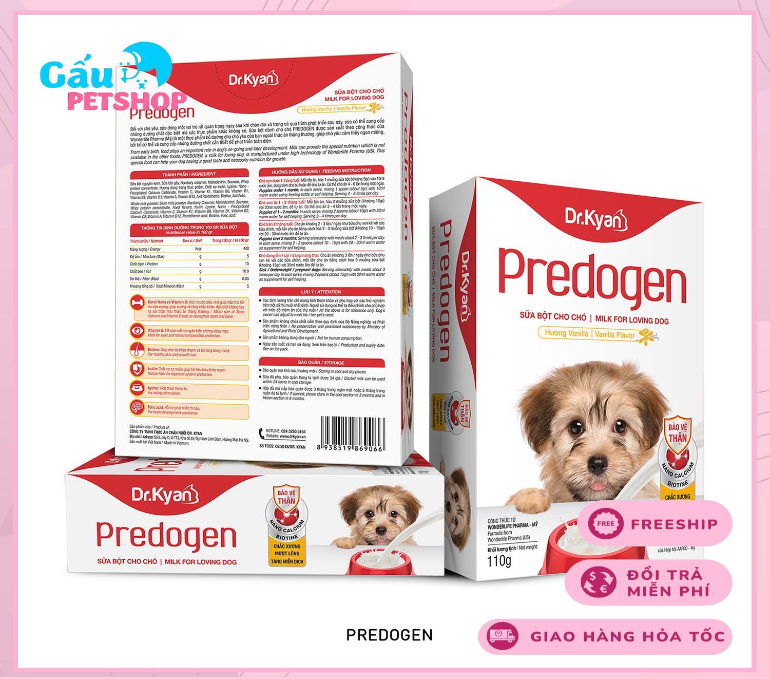 Sữa bột cho chó Dr Kyan Predogen hộp giấy 110g