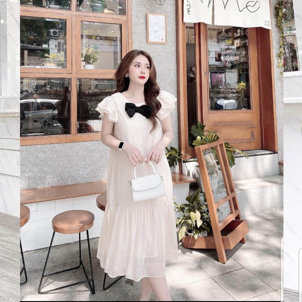 Váy bầu,đầm bầu thời trang thiết kế chất lụa thô freesize từ 45 đến 70kg
