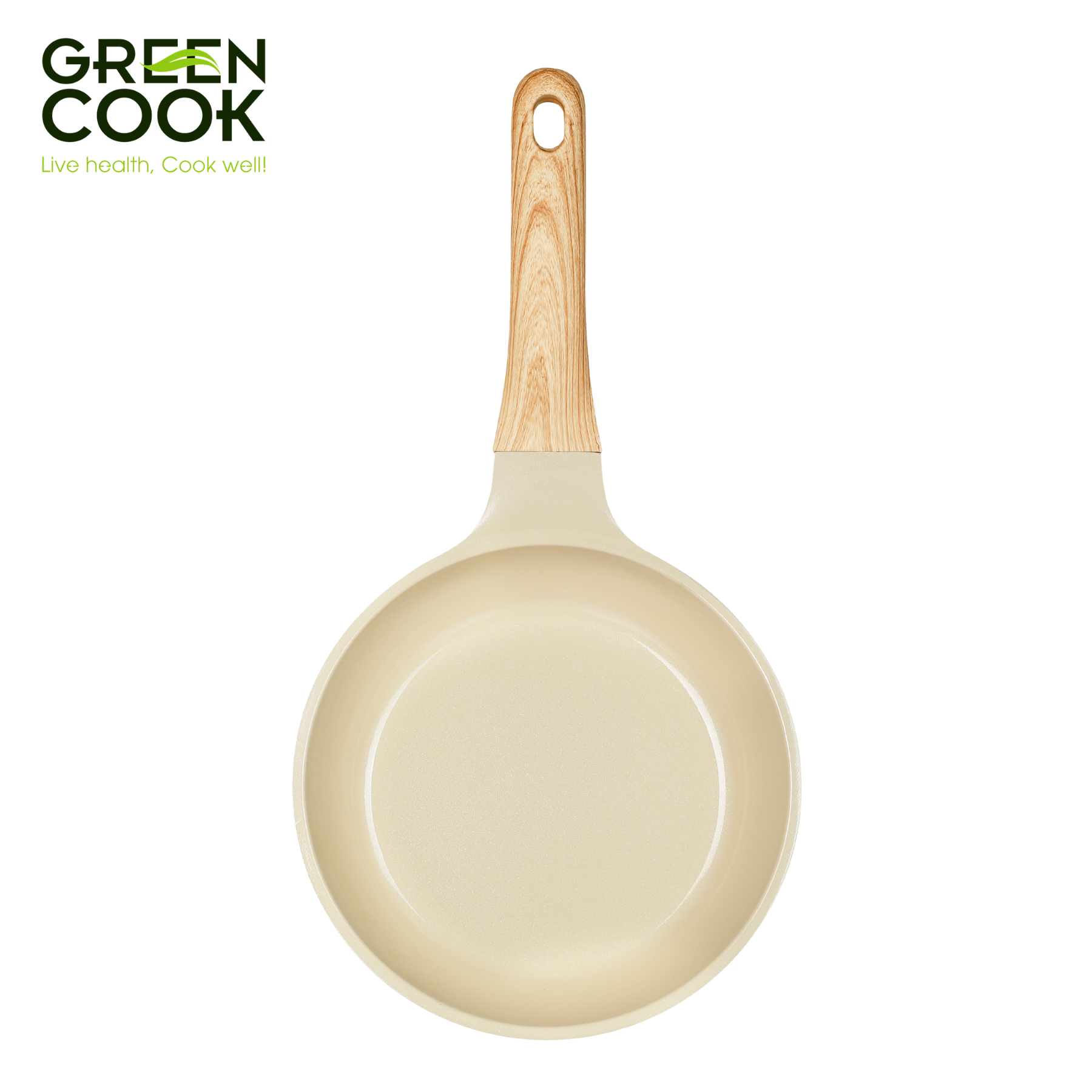 Chảo đúc Green Cook men gốm IVORY GCP233 - Dùng mọi loại bếp - Hàng chính hãng Greencook - Hình ảnh 3