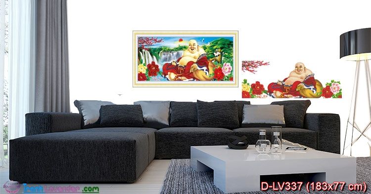 [HCM]Tranh đính đá Phật Di Lặc 120*50cm - tự đính