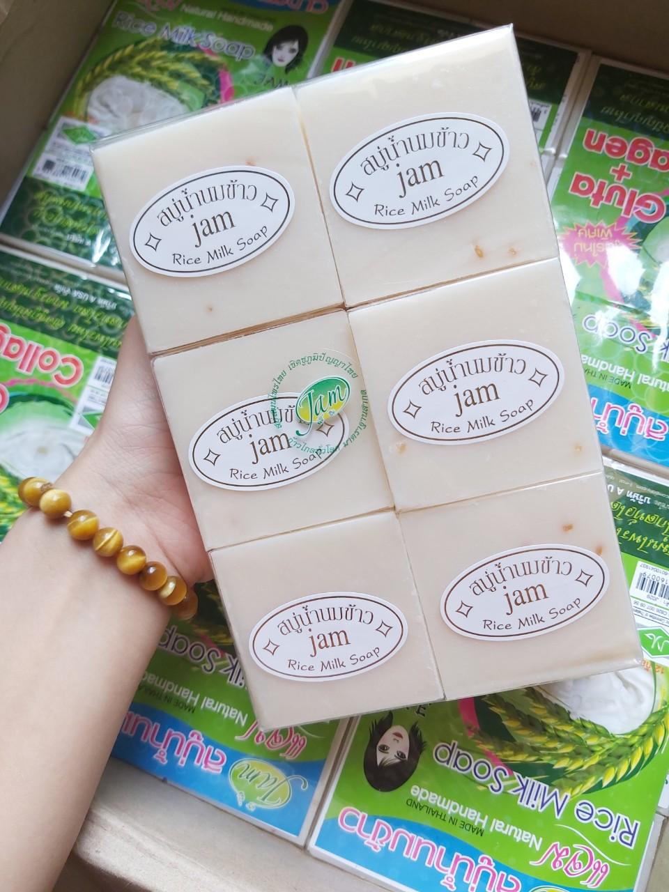 COMBO 12 CỤC (1 LỐC) XÀ PHÒNG CÁM GẠO THÁI LAN THÁI LAN JAM