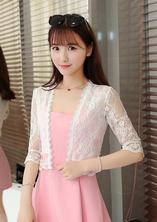 [HCM]Áo khoác ren form lửng tay lỡ