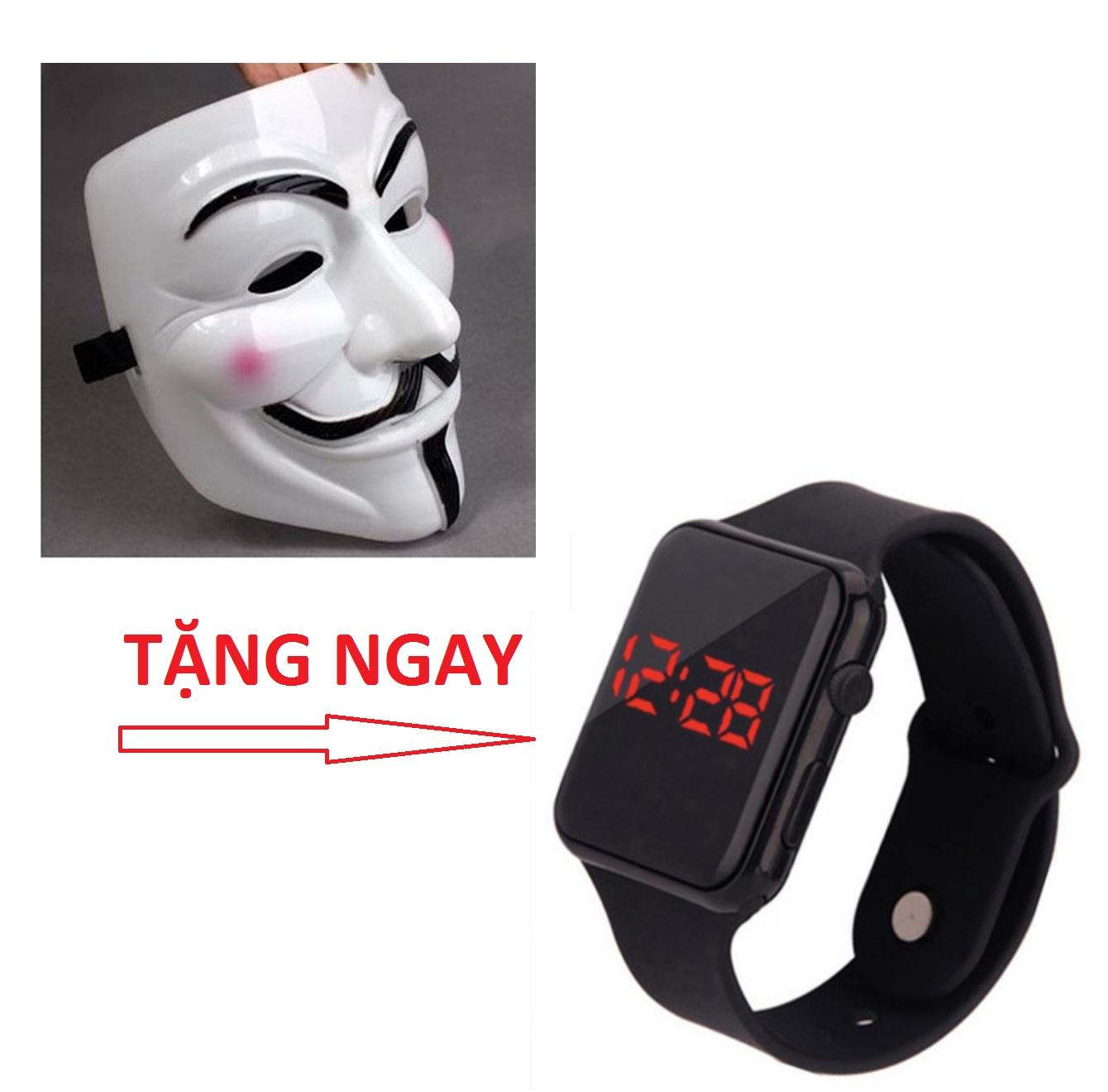 Mặt Nạ Hacker (hóa Trang) tặng một đông hồ led thời trang