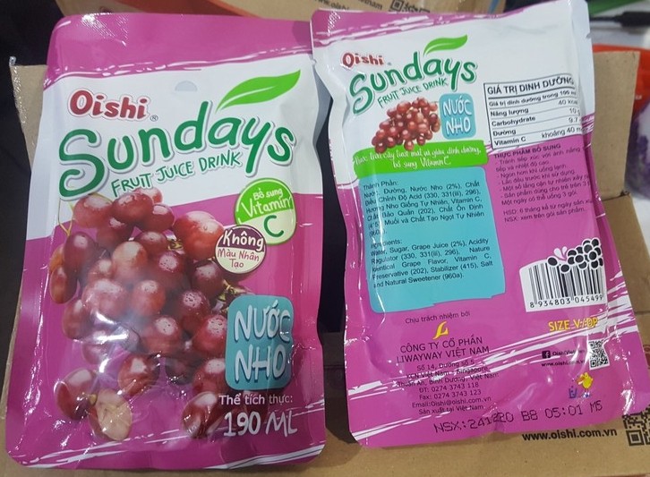 COMBO 5 Túi Nước Uống OISHI vị hoa quả