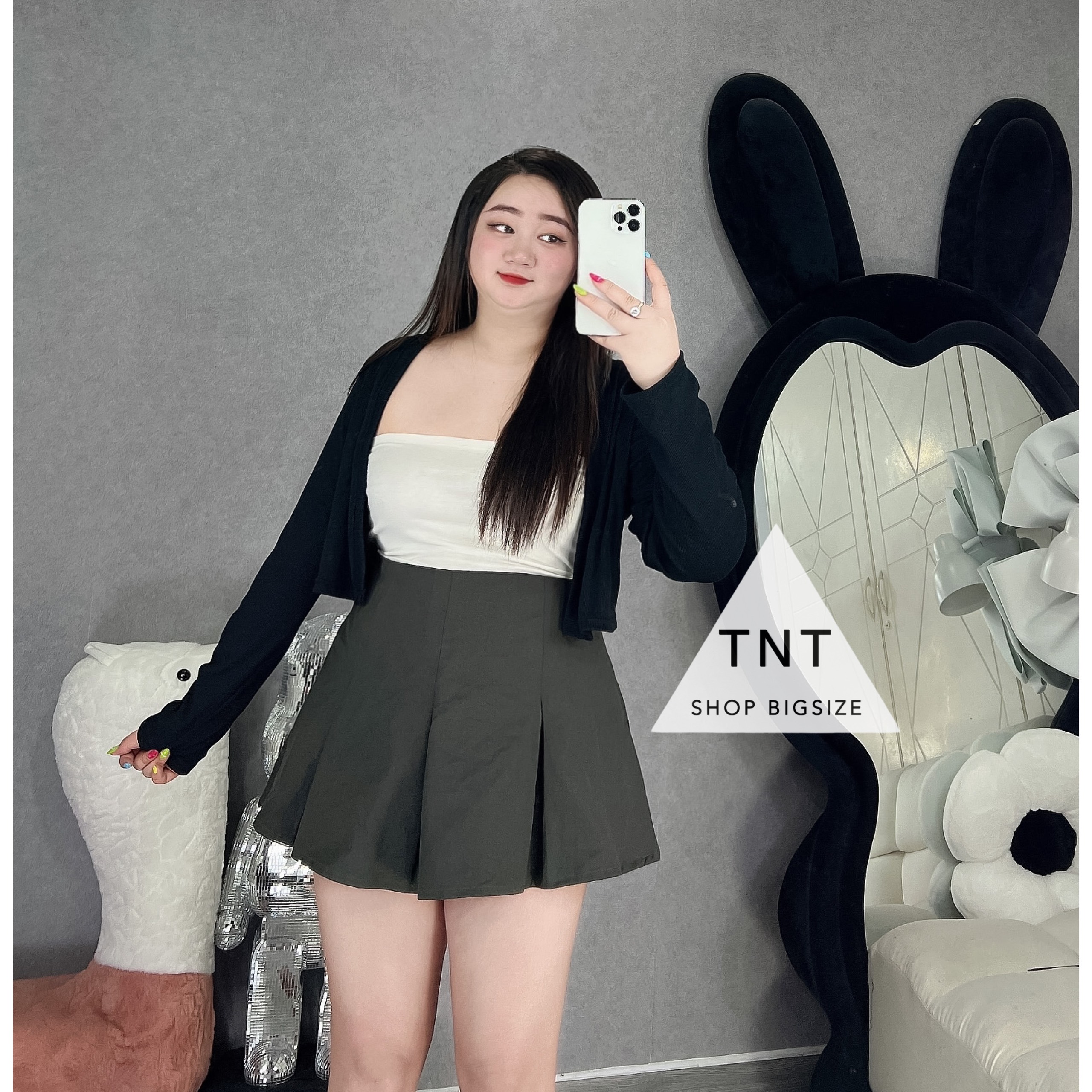 CHÂN VÁY KAKI XẾP LƯNG CAO [TNT SHOP BIGSIZE 60KG 90KG]