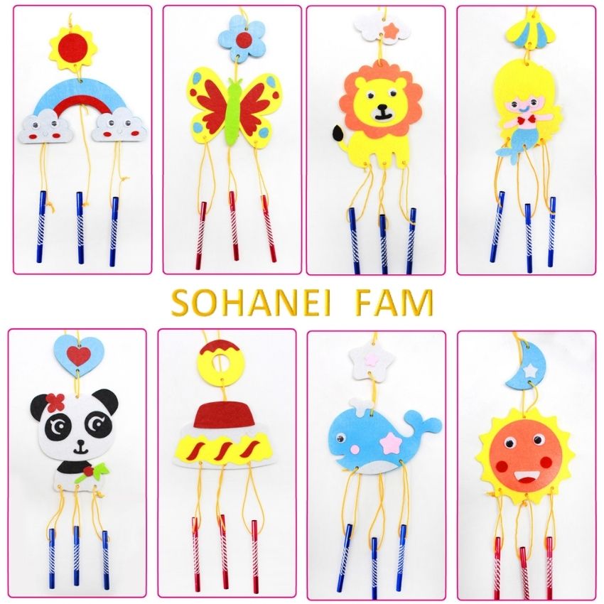 Bộ chuông gió thủ công diy tự làm cho bé -sohanei fam -đồ chơi thủ công sáng tạo diy