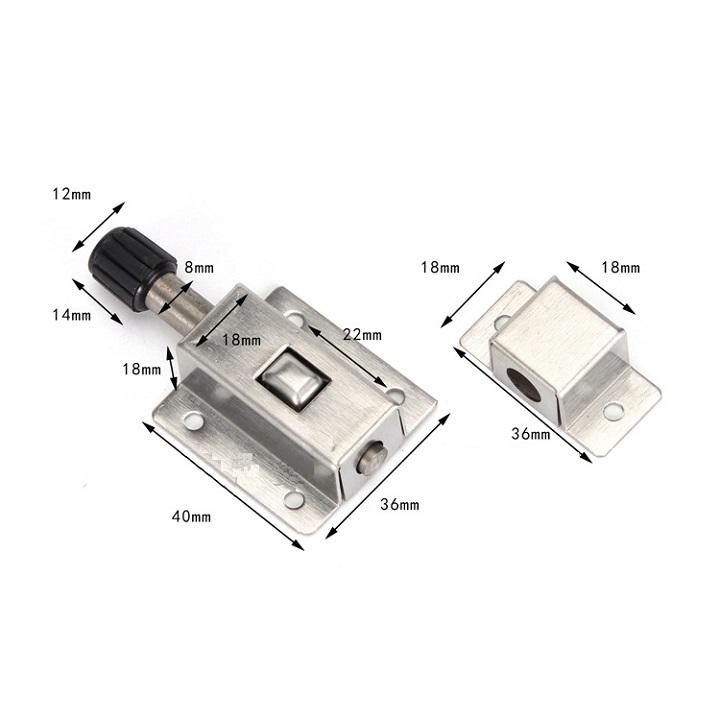 CHỐT KHÓA CỬA BẤM MỞ CỐT TRÒN THÉP KHÔNG GỈ - DIY596