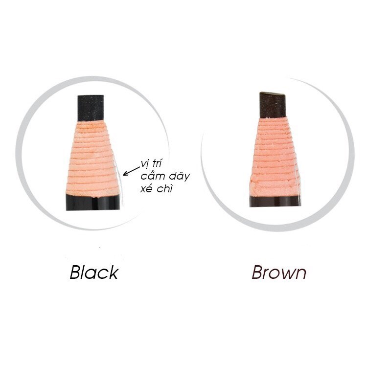 Chì xé kẻ mày Cosmetic Art màu Xám đen