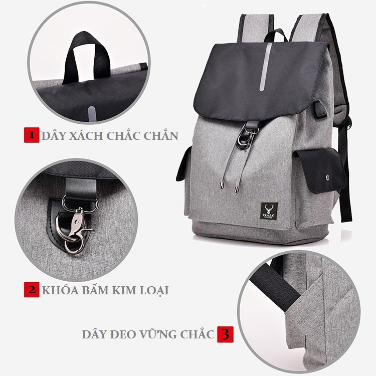 Balo Unisex Cao Cấp Có Cổng Sạc Praza - BL181