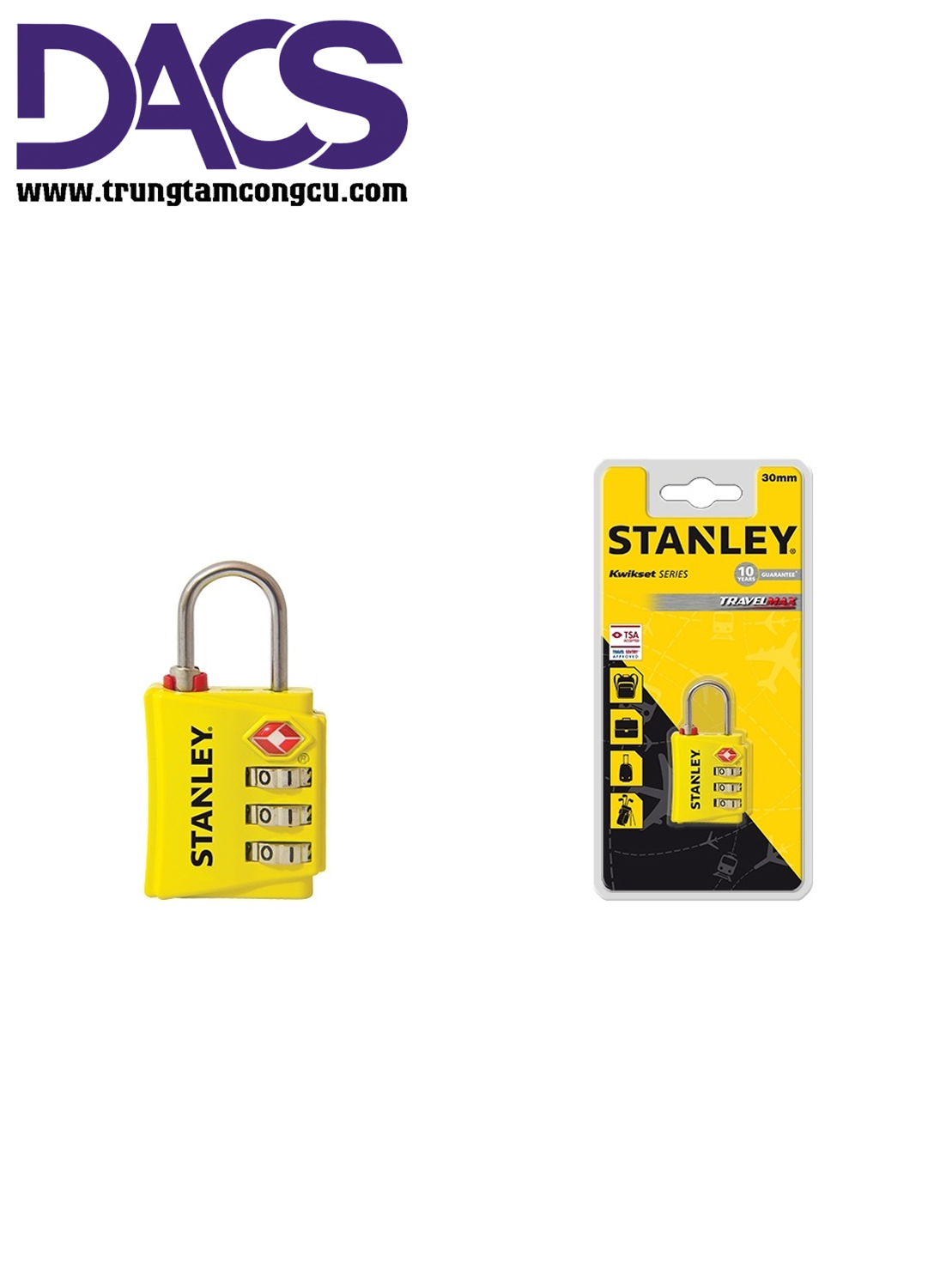 Ổ khóa số Stanley S742-056 30mm 3 Digit Zinc Security Indicator.