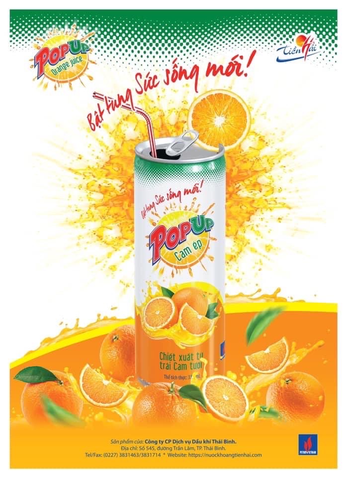 Nước Cam ép PopUp 330ml ( Thùng 24 lon )