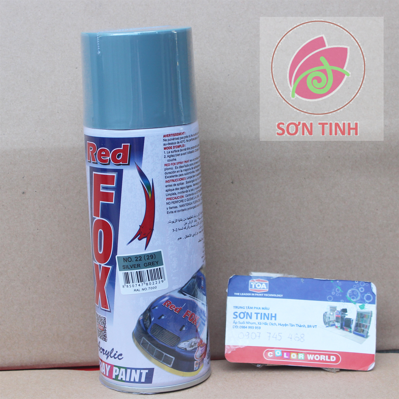 Sơn xịt red fox màu xám bạc silver grey 29 sản xuất tại thái lan