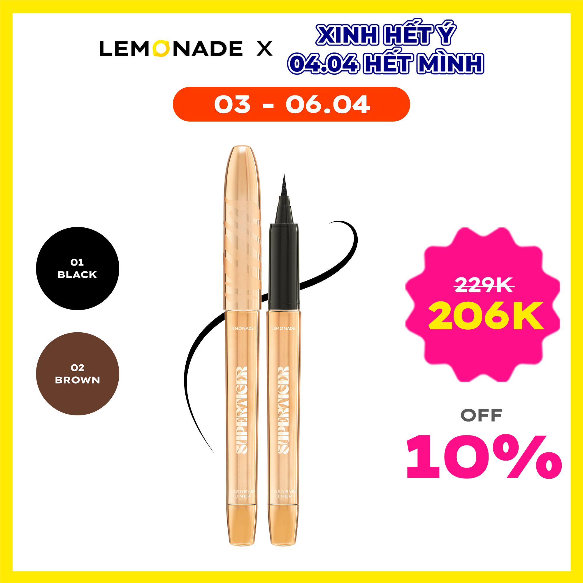 Bút kẻ mắt siêu mảnh Lemonade SuperTiger Micro Eyeliner 1g
