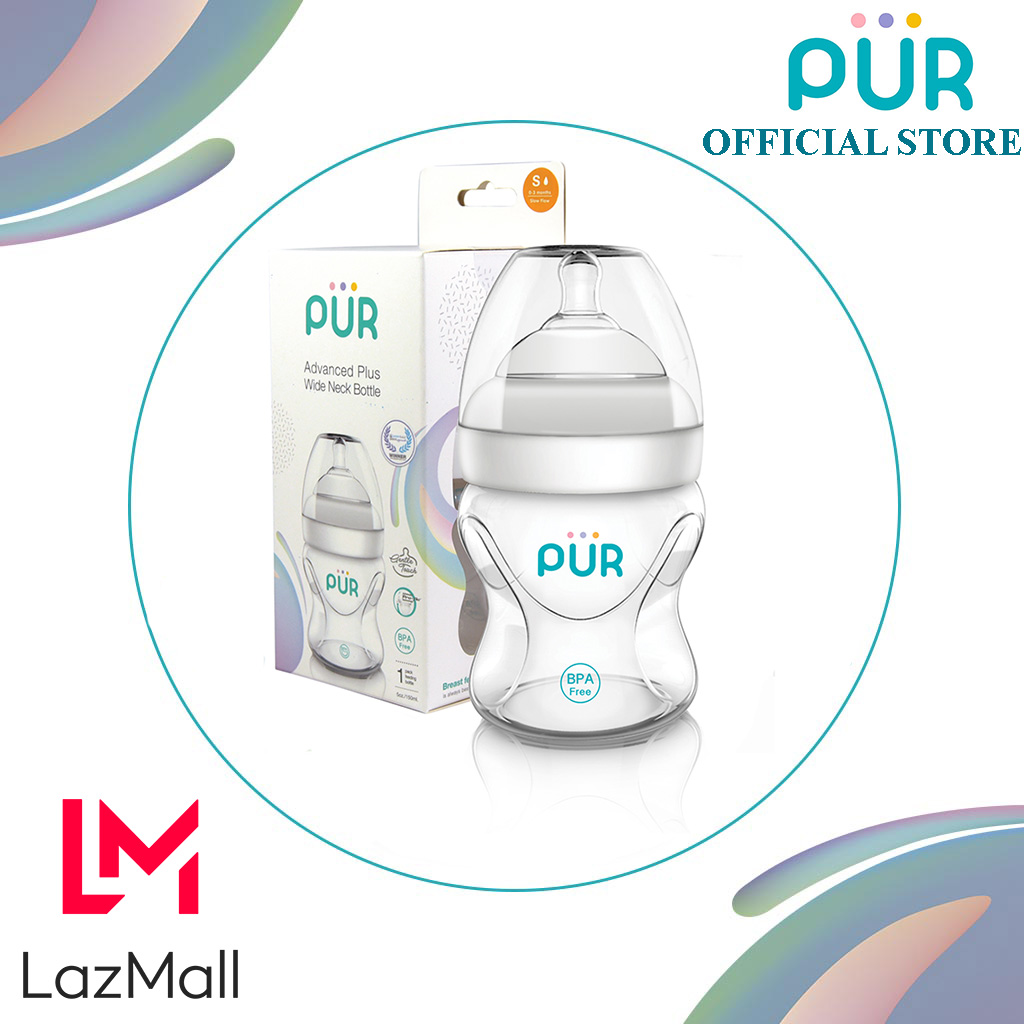 Combo Bình sữa cổ rộng Pur Advanced Plus 150ml + núm L